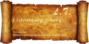 Lichtenberg Tiborc névjegykártya